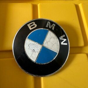 BMW hood emblem.